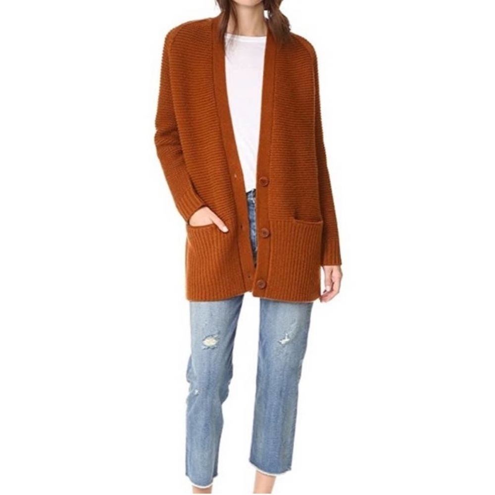 VINCE Vee Cardigan -CINNAMON Wool/Cashmere